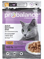Корм 85гProBalanse Gourmet diet с телятиной и кроликом желе д/кошек*28 АКЦИЯ