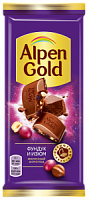 Alpen Gold, молочный шоколад с фундуком и изюмом, 85 г